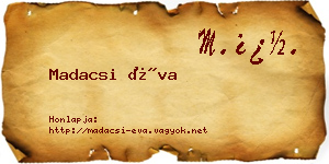 Madacsi Éva névjegykártya