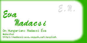 eva madacsi business card
